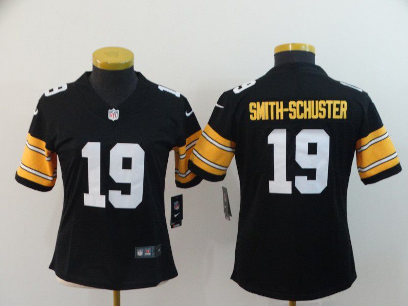 Women Pittsburgh Steelers #19 Smith-Schuster Black Nike Vapor Untouchable Limited Playe NFL Jerseys->women nfl jersey->Women Jersey